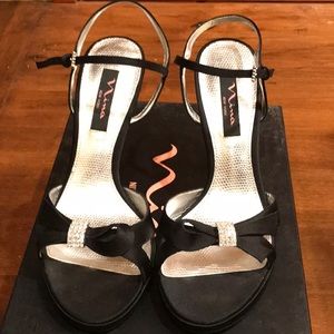 Nina Black Satin Dress Shoe